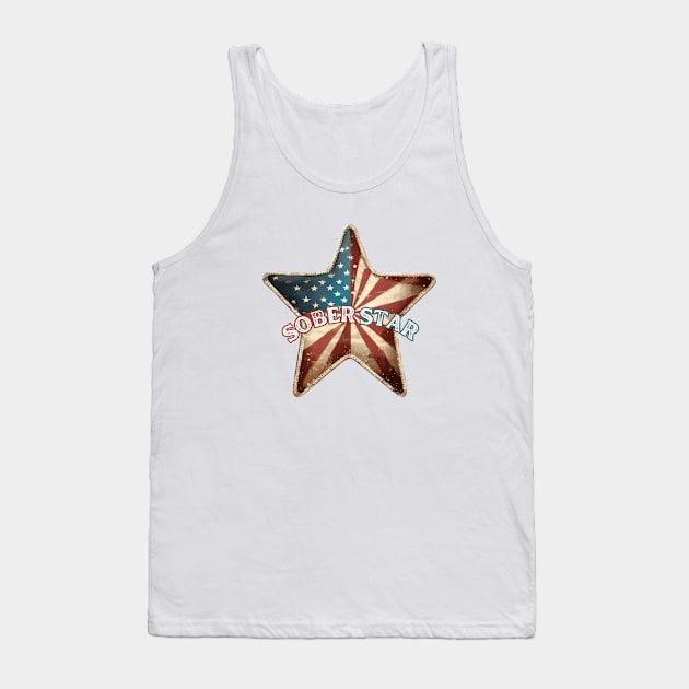 Sober Star, Vintage American Flag Tank Top by SOS@ddicted